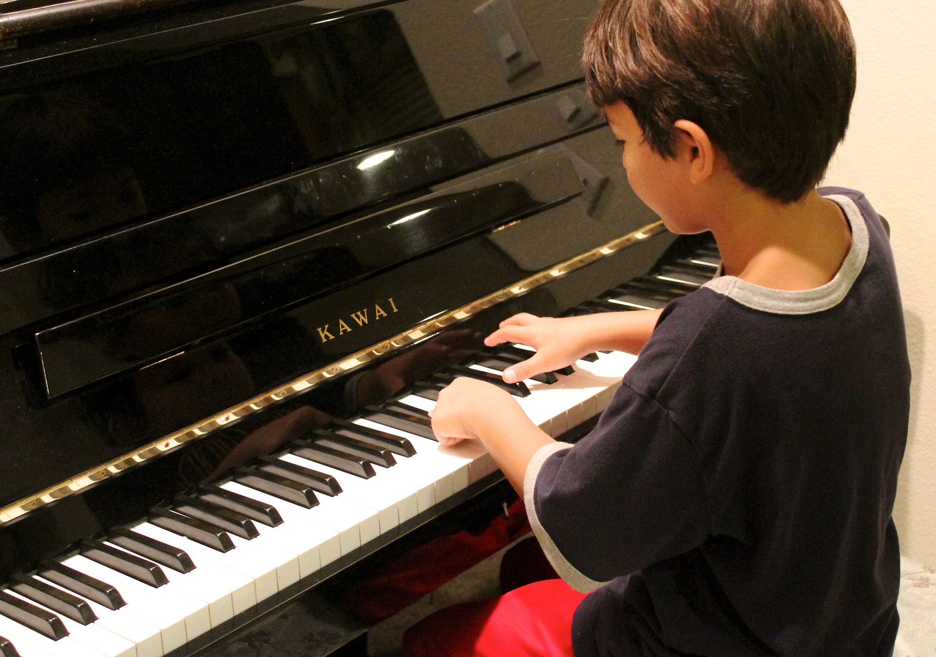 Piano student playing piano